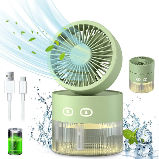 3-in-1 Portable Air Humidifer Fan: Water Cooler, Essential Oil Diffuser, Night Light