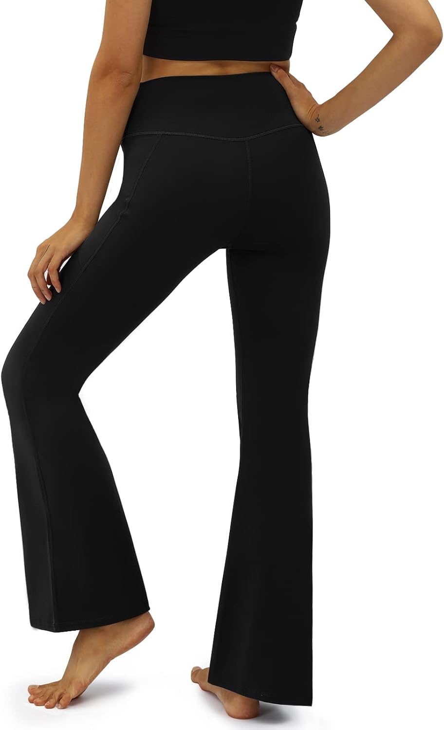 Women's High-Waisted Flare Pants with Pockets