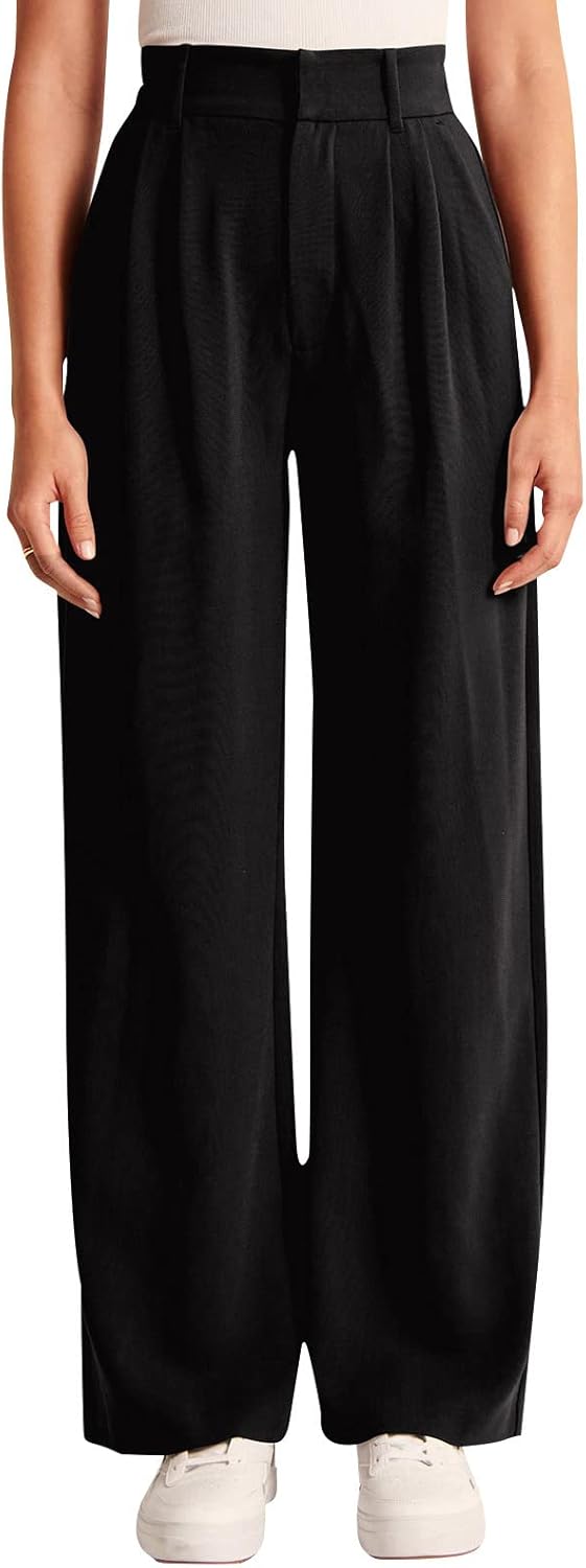 Women's High-Waisted Business Casual Pants with Pockets