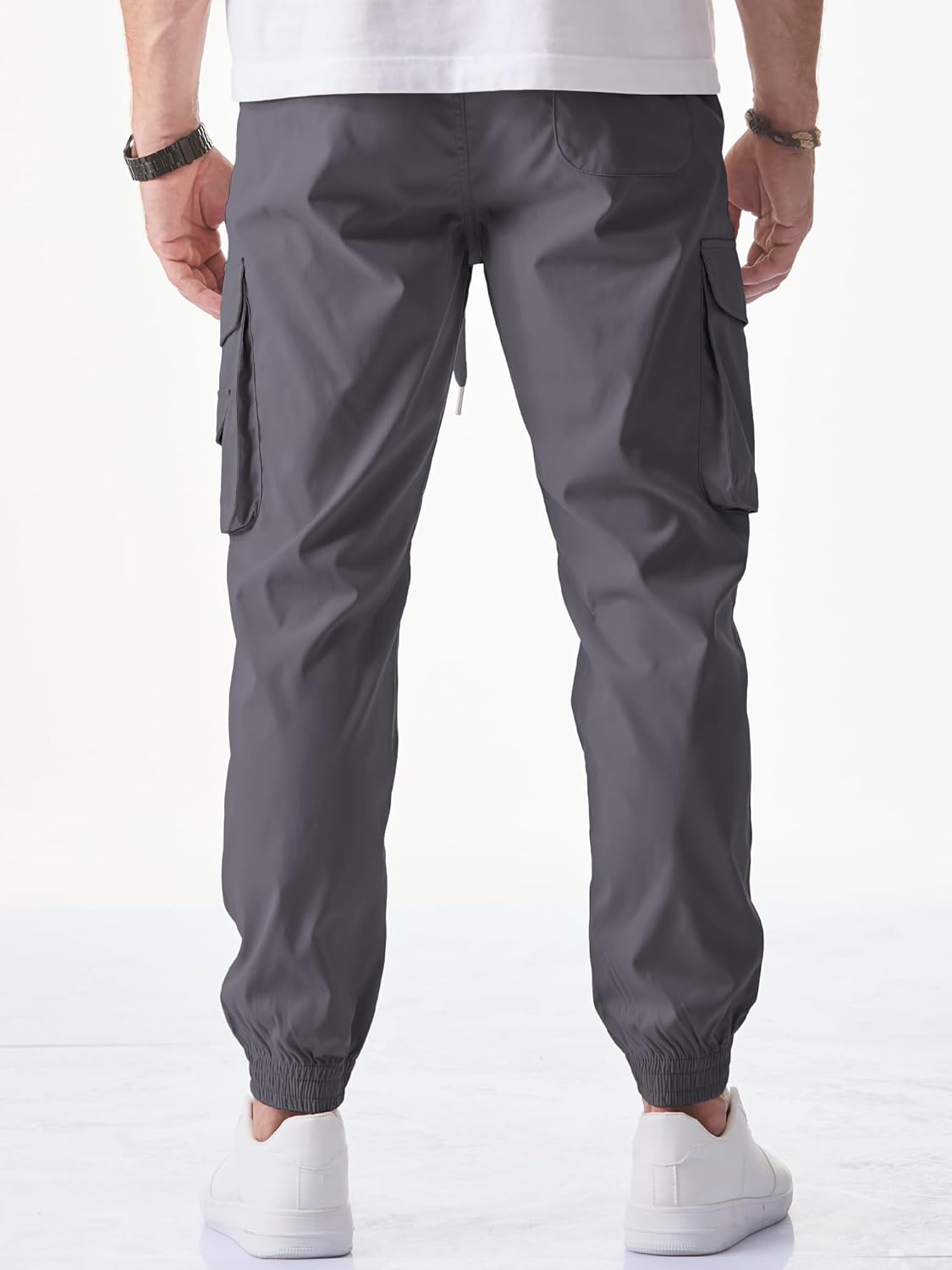 Men's Casual Cargo Joggers - Stretch Tapered Sweatpants with Pockets