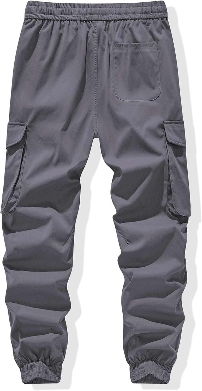 Men's Casual Cargo Joggers - Stretch Tapered Sweatpants with Pockets