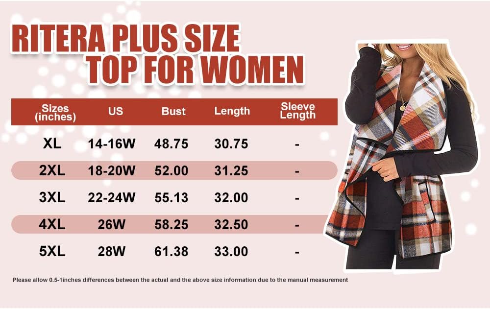 Oversized Plaid Cardigan Vest for Women