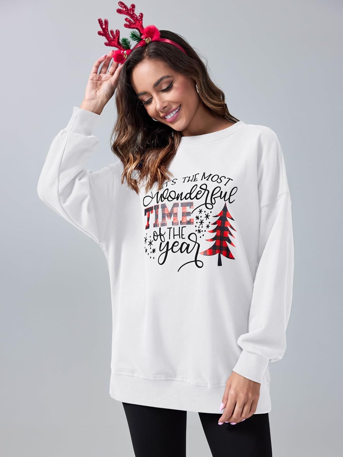 Cozy Winter Vibes Oversized Sweatshirt – "It's the Most Wonderful Time of the Year"