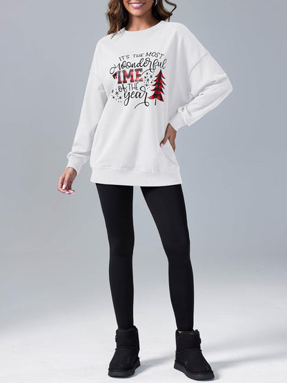 Cozy Winter Vibes Oversized Sweatshirt – "It's the Most Wonderful Time of the Year"