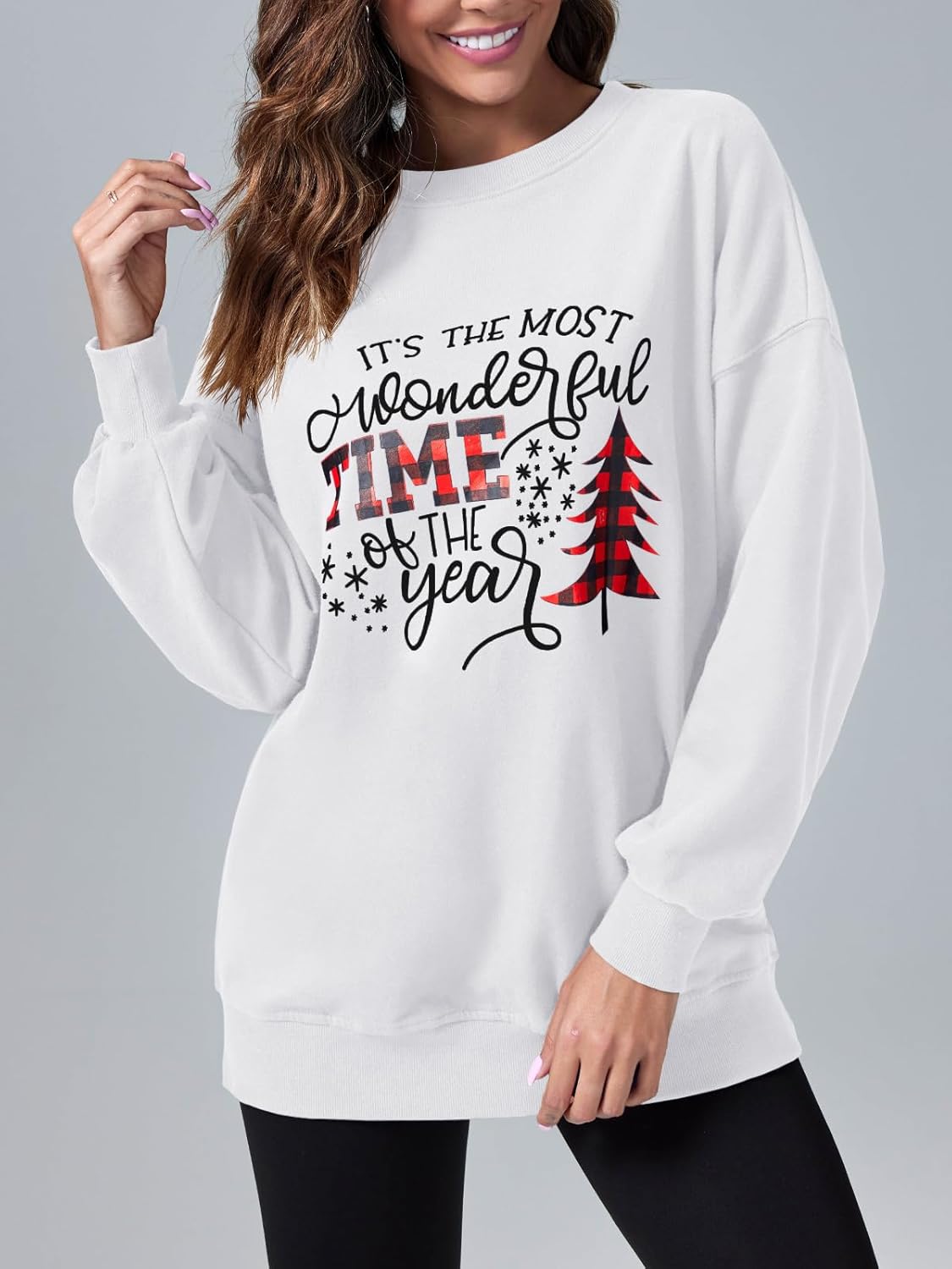 Cozy Winter Vibes Oversized Sweatshirt – "It's the Most Wonderful Time of the Year"