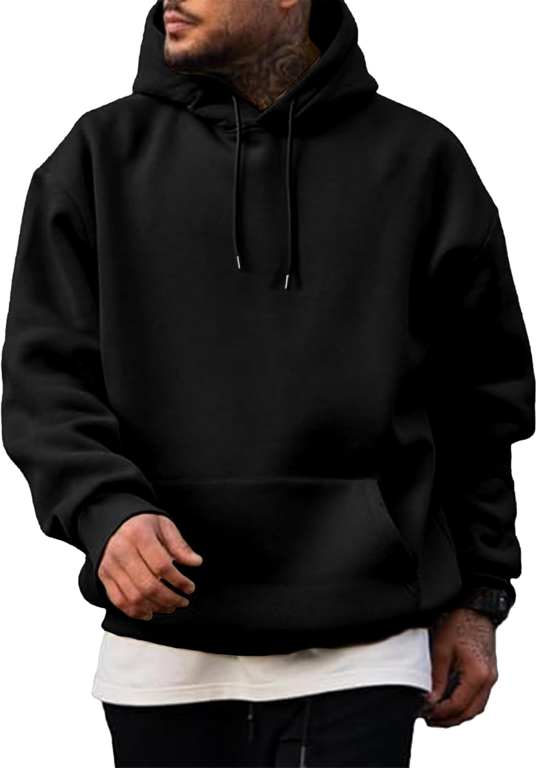 Men's Casual Cotton Hoodie - 2024 Essentials Pullover Sweatshirt with Hooded Collar, Long Sleeve