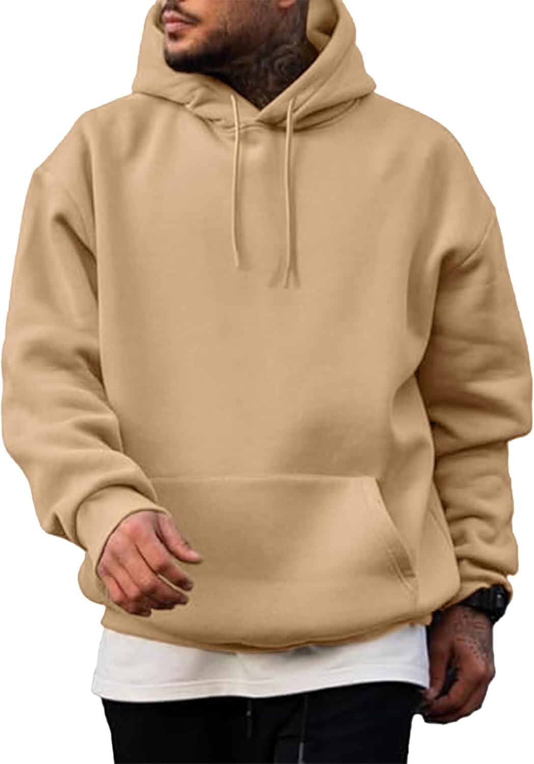 Men's Casual Cotton Hoodie - 2024 Essentials Pullover Sweatshirt with Hooded Collar, Long Sleeve