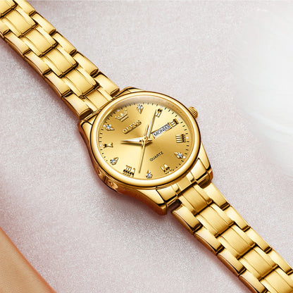 Women's Gold Diamond Watch - Quartz, Stainless Steel