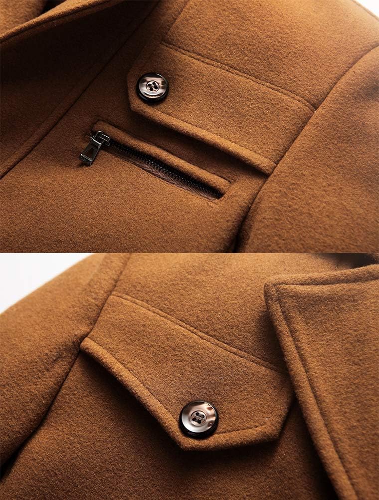 Men's Slim Fit Wool Winter Coat – Short, Single-Breasted Jacket