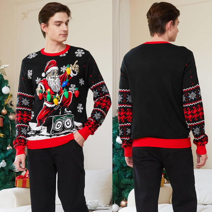 Light-Up Christmas Sweater for Men – LED Knitted Holiday Sweater