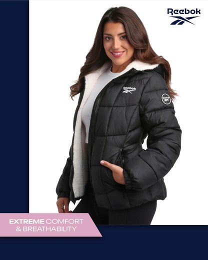 Women's Winter Jacket - Heavyweight Quilted Puffer Parka Coat with Sherpa Lining