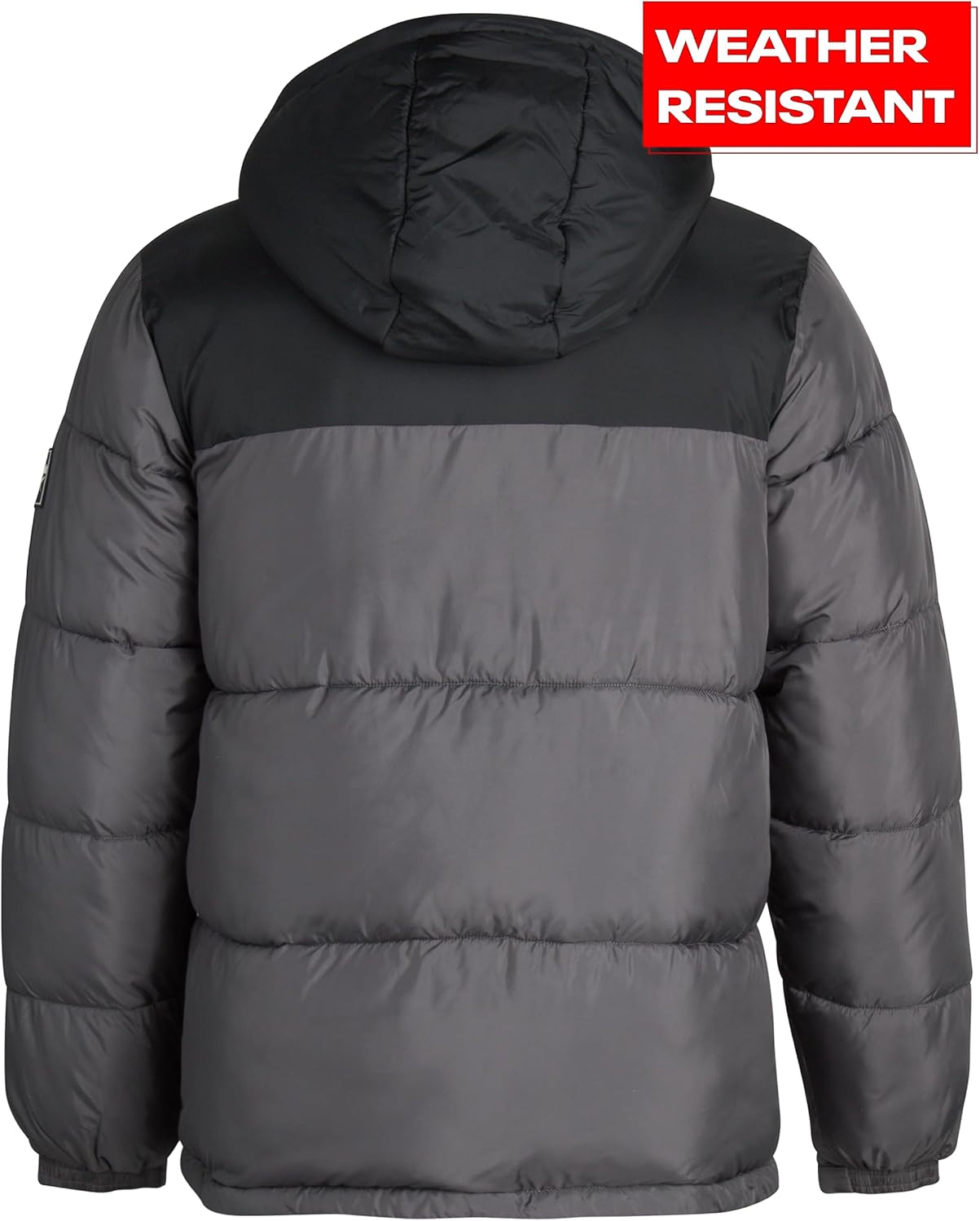 Men's Heavyweight Quilted Puffer Jacket - Weather-Resistant Coat with Wide Hood