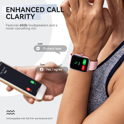 Women's Smart Watch with Fitness Tracker, Bluetooth Calling, and 14-Day Battery