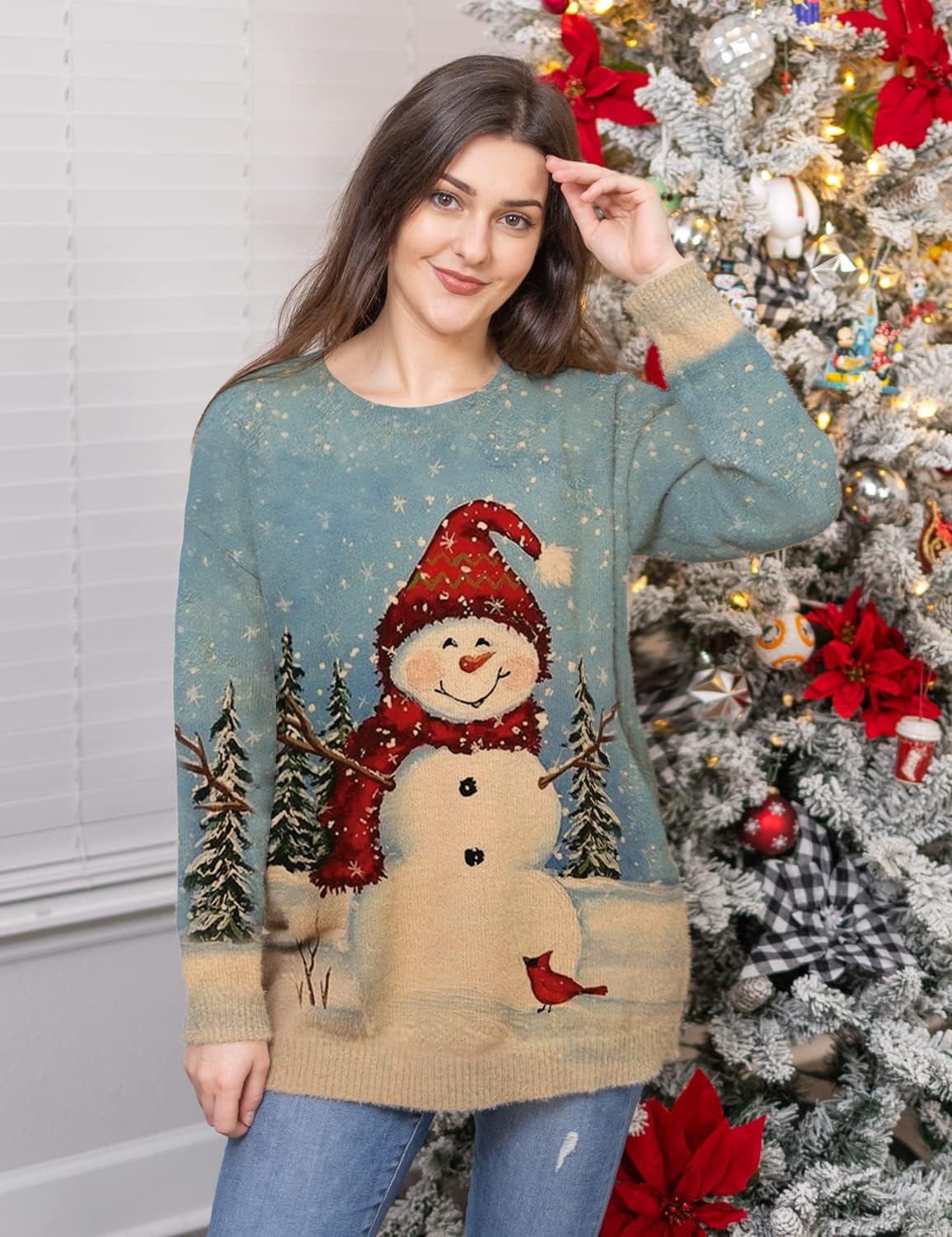 Women's Christmas Graphic Oversized Sweater 