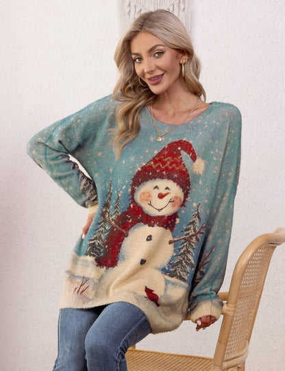 Women's Christmas Graphic Oversized Sweater 