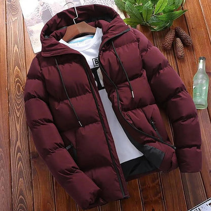 Men's Fashion Parka – Warm Hooded Winter Jacket for Casual & Business Wear