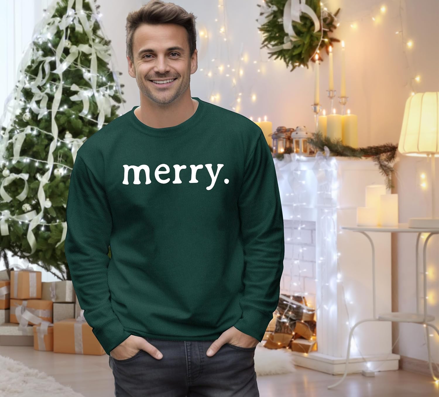 Festive Cheer Sweatshirt – "Merry Christmas" Holiday Edition