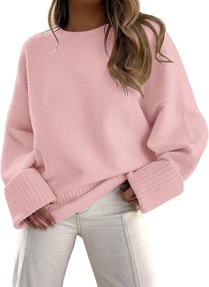 Women's Fuzzy Oversized Chunky Pullover Sweater - Warm and Cozy