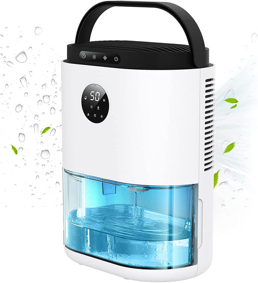 2300ml Portable Dehumidifier - 77.5 Oz Capacity, Timer & Defrost Function, Ideal for 4500 Cubic Feet (480 Sq Ft)