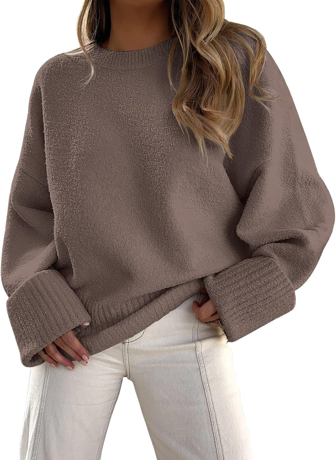 Women's Fuzzy Oversized Chunky Pullover Sweater - Warm and Cozy