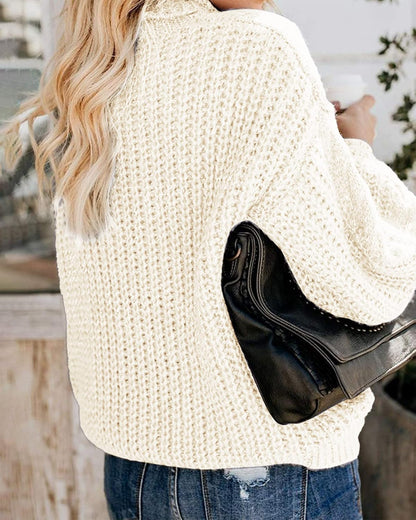 Chic Oversized Chunky Turtleneck Sweater with Balloon Sleeves – Cozy, Warm, and Perfect for Winter