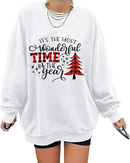 Cozy Winter Vibes Oversized Sweatshirt – "It's the Most Wonderful Time of the Year"