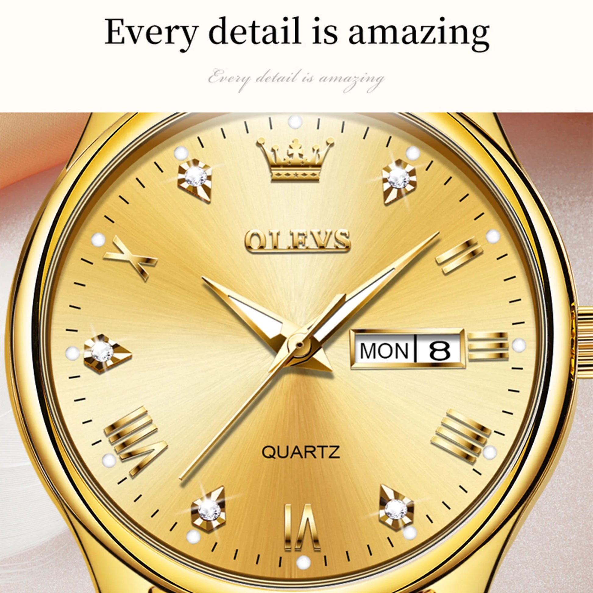 Women's Gold Diamond Watch - Quartz, Stainless Steel