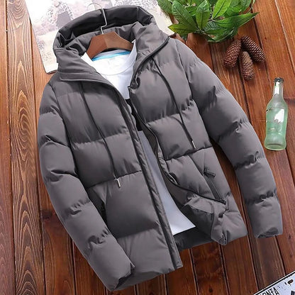 Men's Fashion Parka – Warm Hooded Winter Jacket for Casual & Business Wear